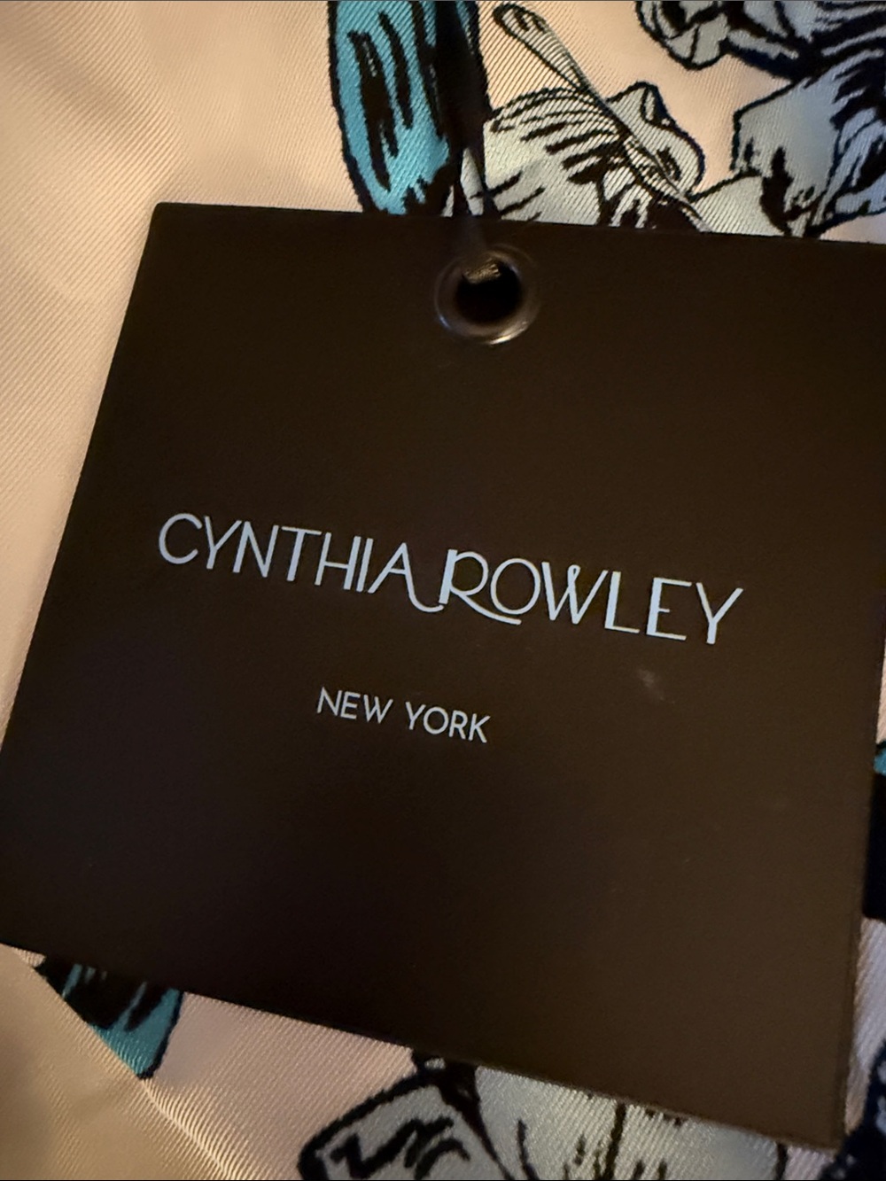Cynthia Rowley White Midi Dress with Blue Ribbon Floral Print - Picture 2 of 5